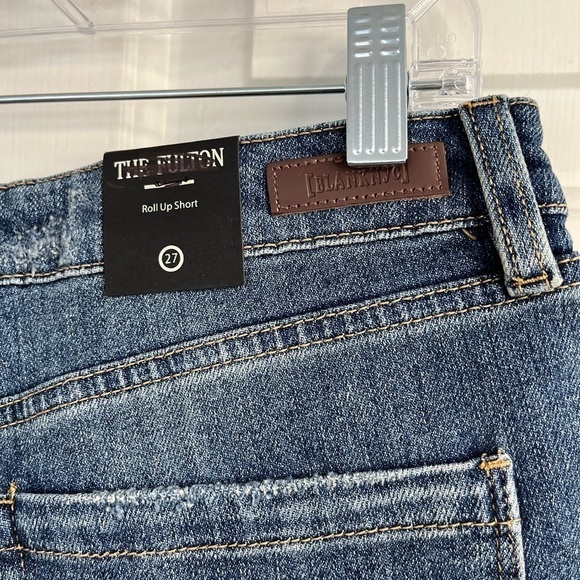 BLANK NYC The Fulton Distressed Roll Up Denim Jean Short NWT 27” - Picture 10 of 16